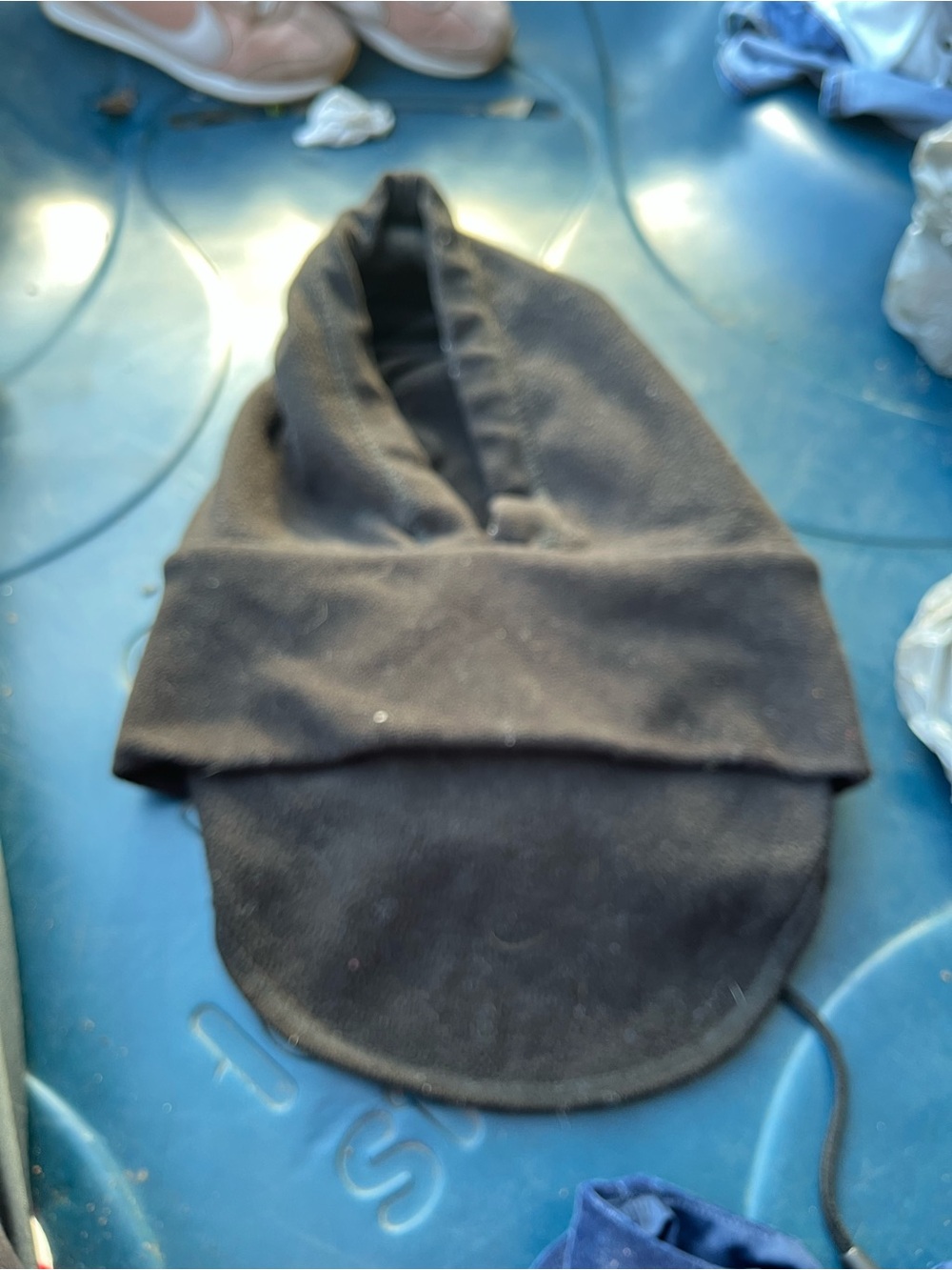 Black Fleece-Lined Hooded Hat